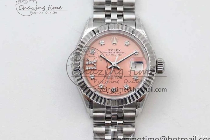 MiroTime 0404 HighPerformance Lady DateJust 28 SS TWF 1:1 Best Edition 904L Steel Pink Dial Diam Markers on President Bracelet NH 2179